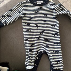 Striped Dinosaur Print Kids One Piece